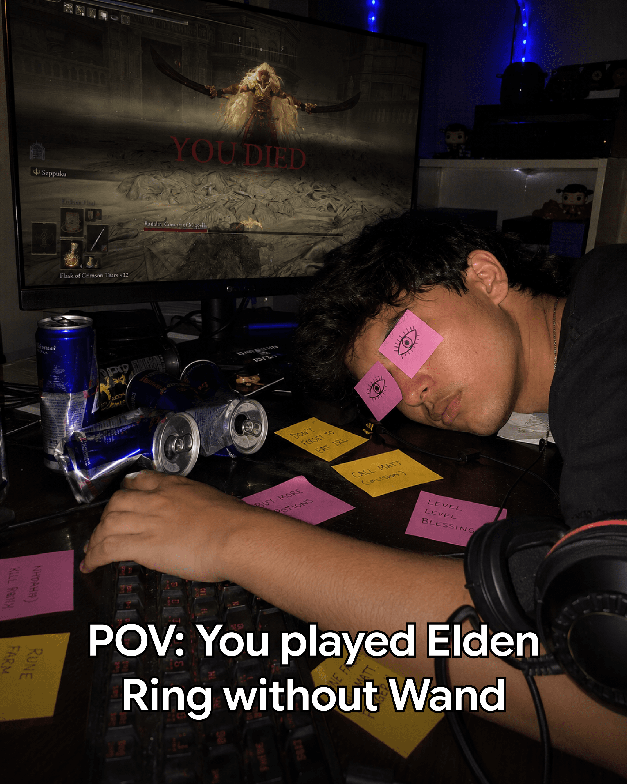 A completely exhausted Elden Ring player pays the price for trying to do everything the hard way.