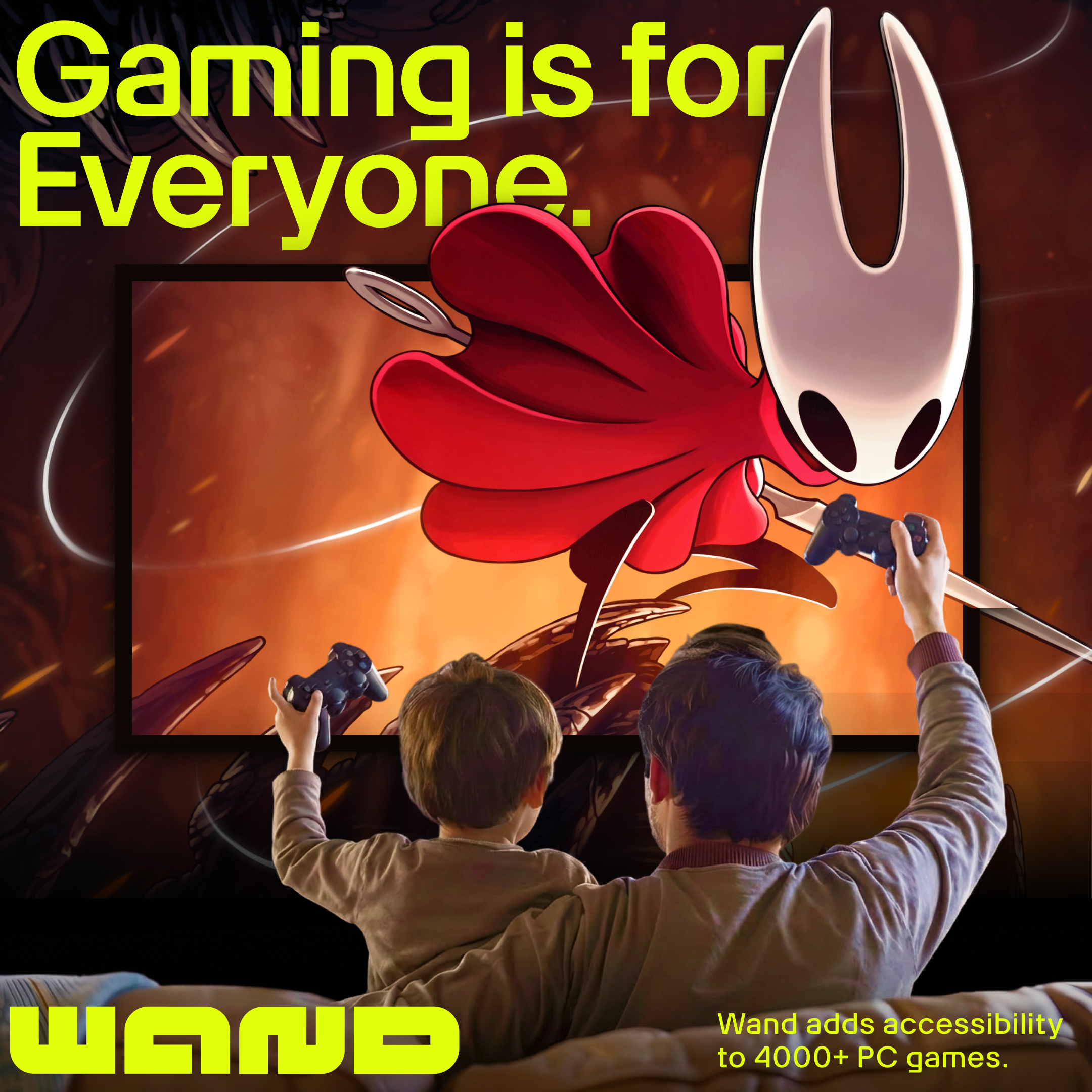 Two generations share the same game, showing how the right tools can make gaming more accessible and bring people together.